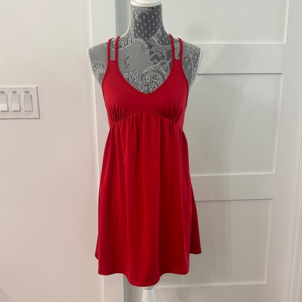 Red Sleeveless athletic Dress